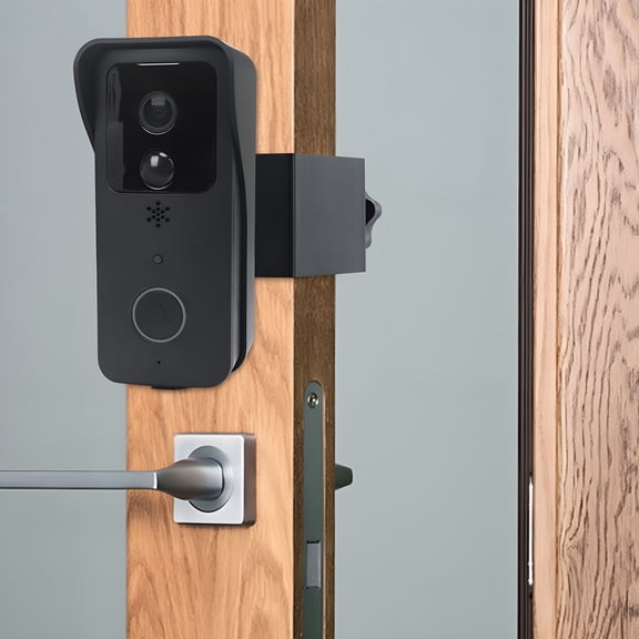 ZHZFKQ 2026 New Home Decor Anti-Theft Doorbell Mount,Video Doorbell Mount for Apartments Door,Adjustable (45 Left and Right) Doorbell Angle Mount,No Need to Drill (Black)