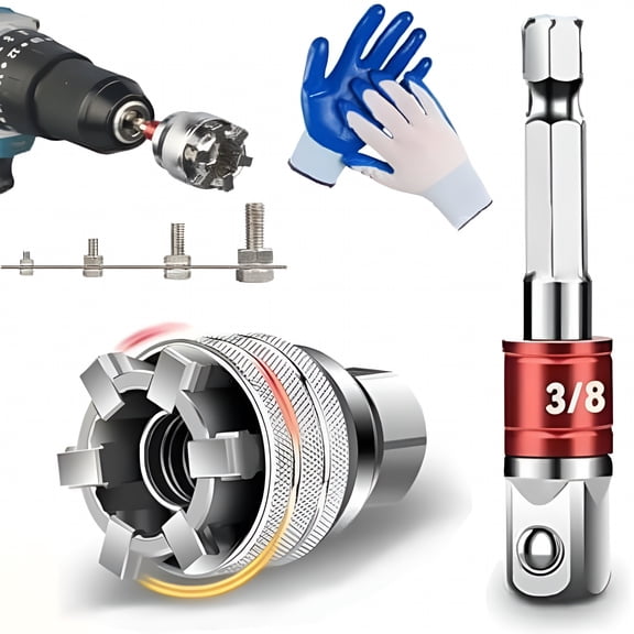 ZHZFKQ 2026 New Multi-Function Universal Socket Wrench Tool-Universal Maintenance Tool,10-19Mm Adjustable Universal Socket Wrench,Universal Socket Tool for 3/8"Drive Ratchet Torque Wrench&Power Drill