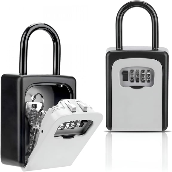 ZHZFKQ 2026 New Security Lock Boxes, Key Lock Box for Outside House Key, Combo Door Locker Waterproof Key Safe Storage Wall Mount Lock Box