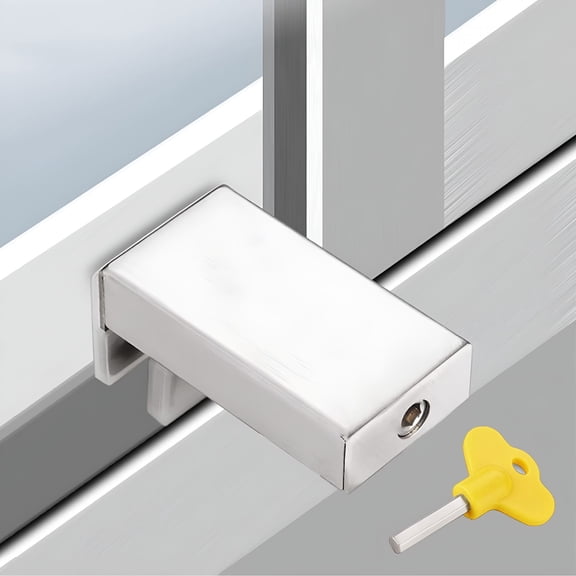 ZHZFKQ 2026 New Window Locks,1 Set Window Locks Security Door Stopper Window Security Aluminum Sliding Window Locks with Key Window Lock Baby Proof Adjustable Safety Window Locks Suitable for Office
