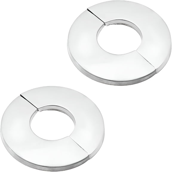 ZHZFKQ 2Pcs 1-1/2"/40mm 304 Stainless Steel Wall Split Flange,Round Escutcheon Plate Cover for Pipe,Self Adhesive Water Pipe Collar for Kitchen Bathroom Laundry Room Decorative Plumbing Trim Ring