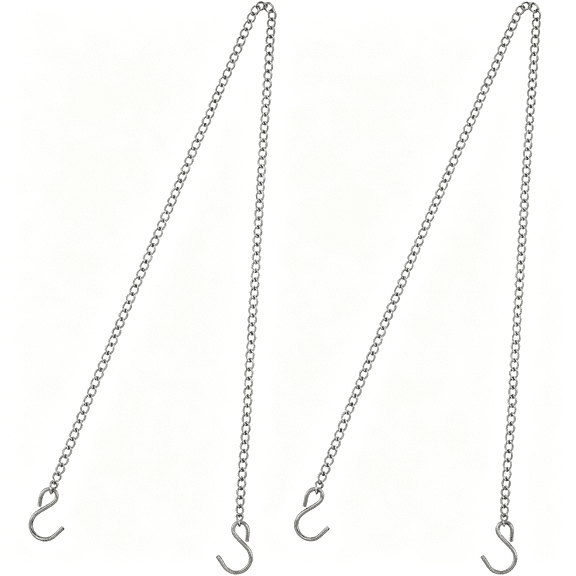 ZHZFKQ 2Pcs Hanging Chain with Hooks, 19.7 Inch Stainless Steel Chain Signs Outdoor Heavy Duty Chains for Neon Light Billboards Plant Chalkboards Basket Wind Chimes and Decorative Ornaments