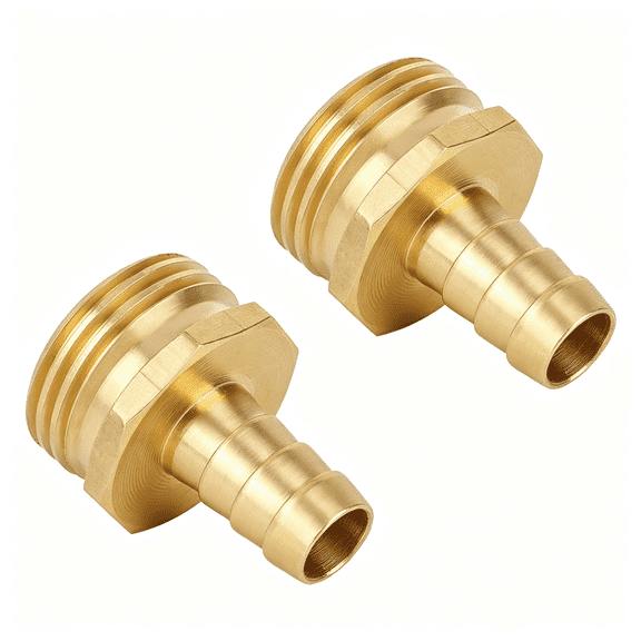 ZHZFKQ 2Pcs Solid Brass 1/2" Pex Barb to 3/4" Ght Male Garden Hose Connector, Heavy Duty Leak-Proof Fitting for Repair & Splicing 1/2 Pex to Garden Hose Adapter