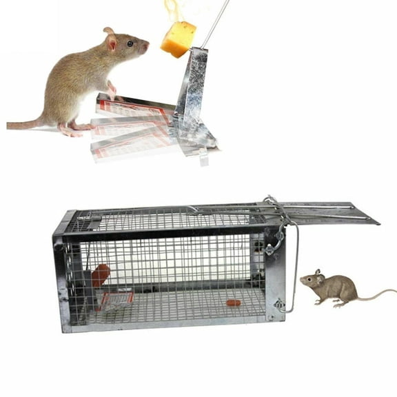 ZHZFKQ 2pcs Small Animal Humane Live Cage Rat Mouse Chipmunk Rodent Catch Trap, for Gopher Opossum Skunk Squirrel Stray Cats