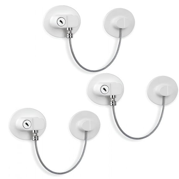 ZHZFKQ 3 Pack Refrigerator Lock with Keys, Cabinets Locks Freezer Lock Door Lock for Toddler, Child, Multi-Purpose Baby Kid Safety Deep Freezer Fridge Lock with a Key