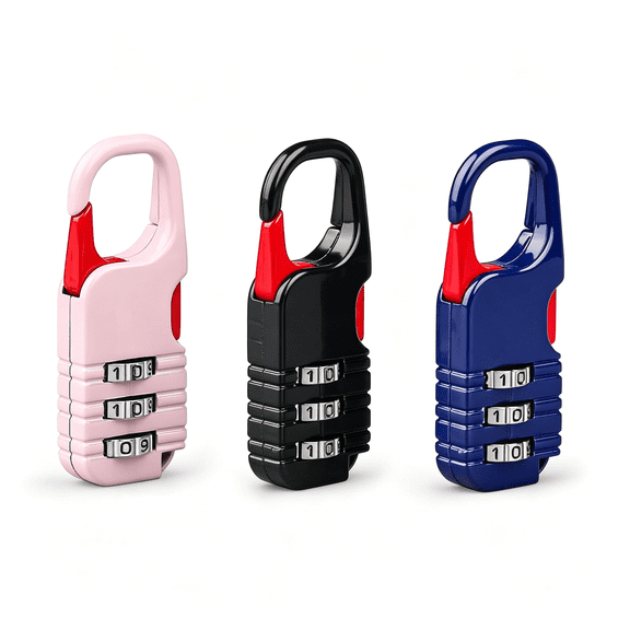 ZHZFKQ 3 Pcs Mini Padlock with Combination,Cute Locks for Kids Diary Backpack|3 Colors (Pink + Blue + Black),Zinc Alloy Material,Ideal for Kids' Chests,Backpacks &Amp; School Lockers