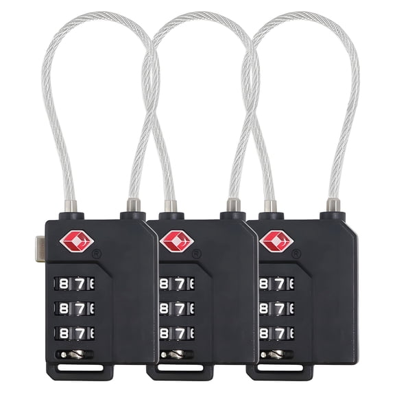 ZHZFKQ 3 Pcs Tsa Locks for Luggage,3 Digit Combination Tas Approved Locks for Suitcase Resettable Code Lock with Zinc Alloy Body Suitcase Locks