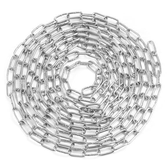 ZHZFKQ 304 Stainless Steel Chain, 1/8" 16.4 Small Strong Chain Link Chain, Light Duty Chainlink Utility Metal Decorative Chain Camping Pet Dog Chain Hanging Chain for Bird Feeder Planters Signs