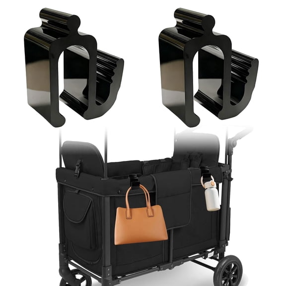 ZHZFKQ 30Kg Side Hooks,Sturdy&Space-Saving,For Tall-Frame Wagons | 2Pcs Heavy-Duty Stroller Hooks,Anti-Slip Design,Space-Saving Organizer for Wonderfold W4&Similar High-Sided Wagons.