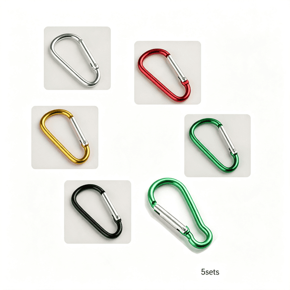 ZHZFKQ 30Pcs Aluminum Carabiner Clips,2" D Shape Spring Snap Hooks Carabiner