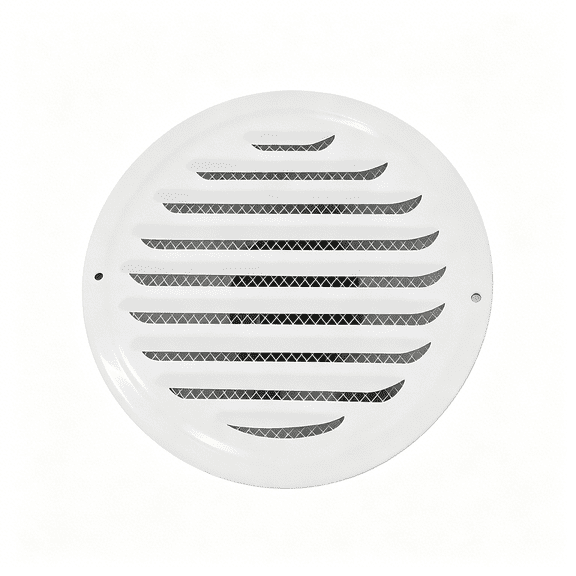 ZHZFKQ 4 Inch Round Soffit Vent, White Stainless Steel Wall Ceiling Cover with Mesh Screen for Bathroom, Dryer & Attic