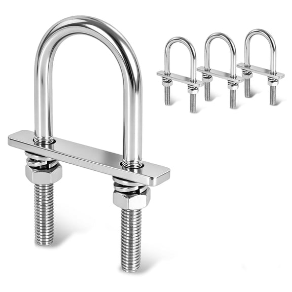 ZHZFKQ 4 Pack U Bolts 1 Inch Wide, U-Bolt Kit M625Mm70Mm 304 Stainless Steel Rustproof U Bolt for Rv, Pipe Mount & Industrial Use, Durable U Bolts 1 Inch Wide