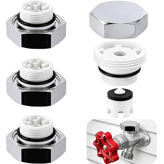 ZHZFKQ 4 Pack Vacuum Breakers Outside Faucet,Stainless Steel Vacuum Breaker Repair Kit,Vacuum Breaker Replacement for Traditional Anti Siphon Frost Free Sillcock Valves