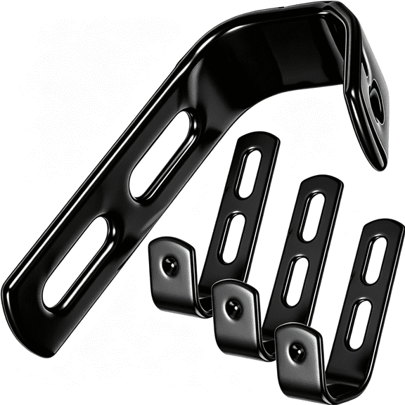 ZHZFKQ 4 Pcs Bunk Bed Ladder Hook Brackets,Pvc Coated Stainless Steel Angled Ladder Hooks,Inside Width 1" Black Pvc Coated Metal Bunk Bed Replacement Hardware Brackets,J Heavy Duty R Ladder