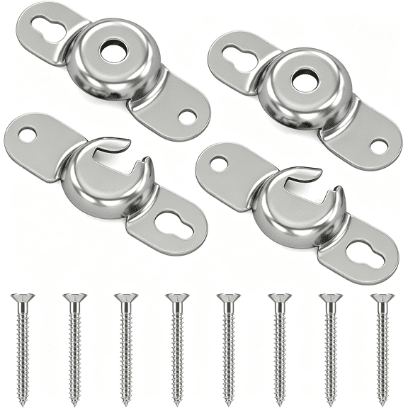 ZHZFKQ 4 Sets Roller Shade Hardware, Metal Window Shade Brackets Sturdy Roller-Shade Brackets for Living Room Bedroom Offices Roller Shade Brackets(Inside Mount with Screws)