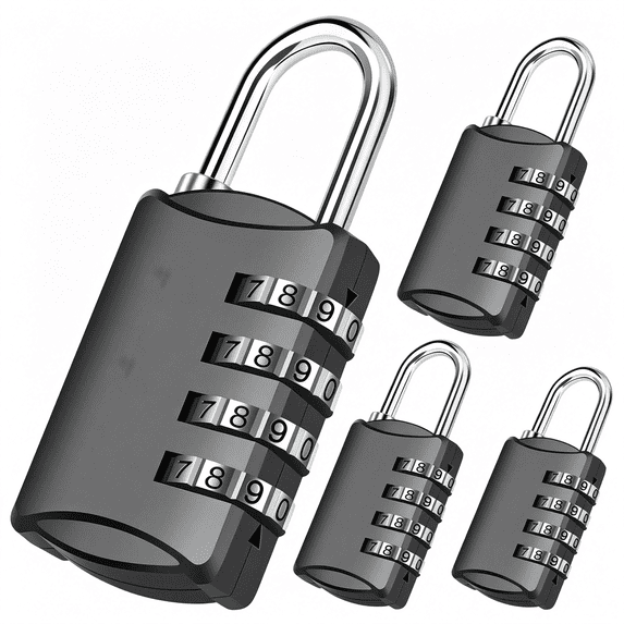 Combination Storage Lock ZHZFKQ 4Pcs Combination Lock,4-Digit Padlock Keyless,Resettable Luggage ...