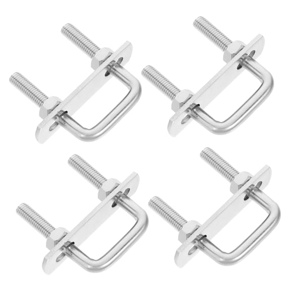 ZHZFKQ 4Pcs M8 Square U-Bolts,1-1/4"(30Mm) Inner Width,Stainless Steel U-Bolts for Replacement Parts and Accessories for Ski,Fishing Boat Or Sail Trailer,Durable Square Bend U-Bolts