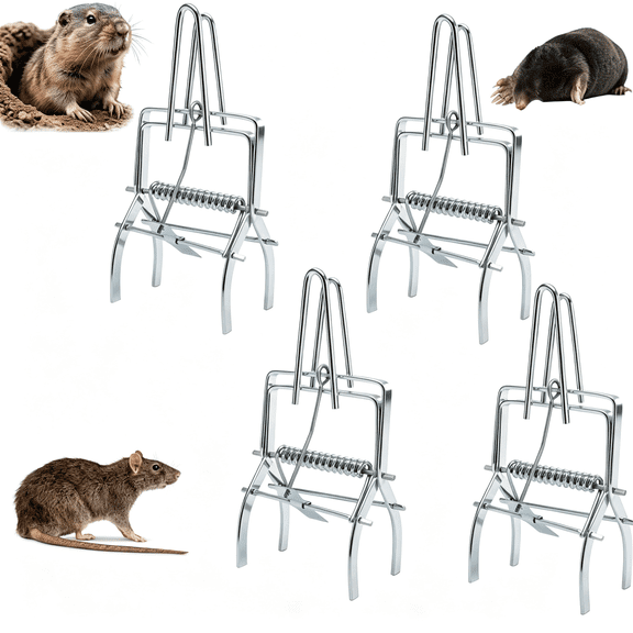 ZHZFKQ 4Pcs Mole Traps,Reusable Easy-Set Mechanical Trap for Lawns,Gardens&Farmland Gopher Trap