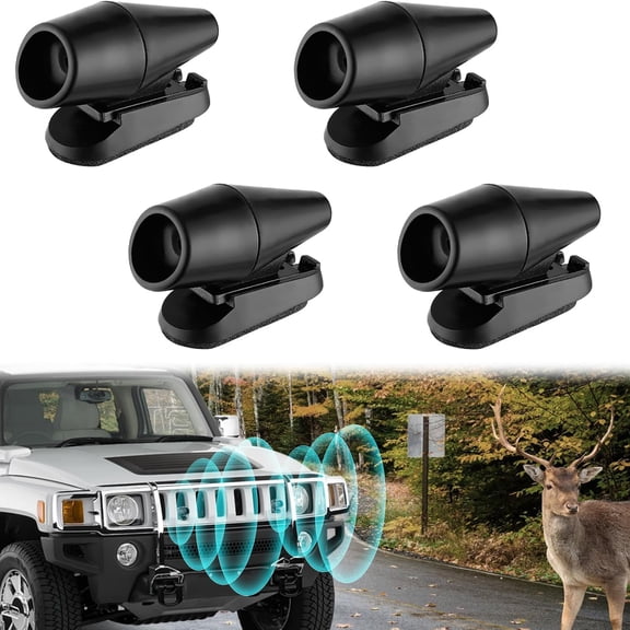 ZHZFKQ 4Pcs Wind & Ultrasonic Deer Safe Whistles for Vehicles | Deer Horn with Self-Adhesive Tape, Deer Whistles for Car Avoid Collisions, No Drill