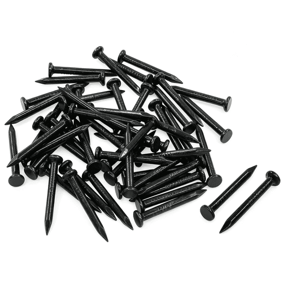ZHZFKQ 50Pcs Hardware Nails 1 Inch Length, Black Carbon Steel Point Tip Wall Cement Masonry Nail,Woodworking Nails,Concrete Nails 50Pcs Pack Black Nails for Wall