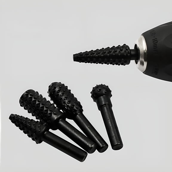 ZHZFKQ 5PCS 1/4" 6mm Rotary Rasp Drill Bit Set, File Rasp Drill Bit - for Engraving Polishing Grinding