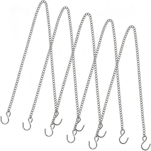 ZHZFKQ 5Pcs Hanging Chains for Neon Signs,20" Hanging Chains with S Hooks Grow Lights Chain Adjusable Plant Hanger Indoor,Pendant Light,Christmas Wreath