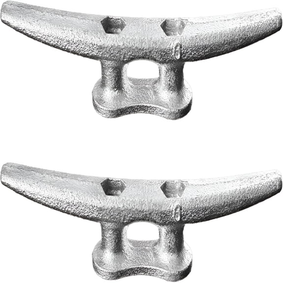 ZHZFKQ 6 Inch Galvanized Boat Cleats, Cast Iron Marine Grade Rope Tie Down for Mooring, Pier, Canoe