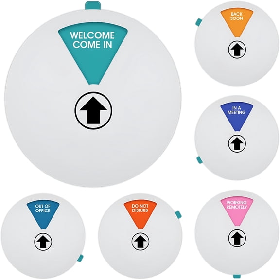 ZHZFKQ 6 Inch Rotating Office Door Sign, Silver Privacy Indicator for Working Remotely, In Meeting, Out of Office
