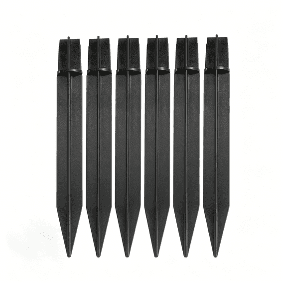 ZHZFKQ 6 Pcs 8.27 Inch Reinforced Ground Spikes, Solar Lights Stakes ABS Plastic Replacement Stakes for Garden Pathway Lamps (Inside Diameter 0.83 Inches)