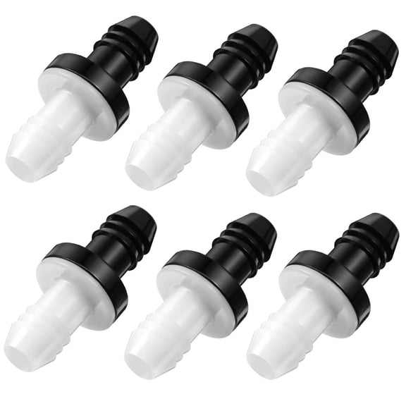 ZHZFKQ 6 Pieces One Way Inline Check Valve Bulk 3/8In 10 Mm Abs Plug-In Non Return Check Valve Fuel Water Gas Air Ozone Pipe One-Way for Liquids&Gas,One-Way for Liquids&Gas Check Valve