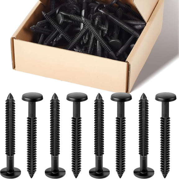 ZHZFKQ 60 Pcs 3 Inch Vinyl Shutter Fastener Window Panel Pegs Screws Shutter Spikes Anchor(Black)