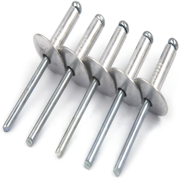 ZHZFKQ 60Pcs Large Flange Blind Rivets,Aluminum,Flange Diameter 5/8"(16 Mm),Pop Rivets Assortment Kit,3/16"X 5/8"Inch,Grip Range(8-12Mm)
