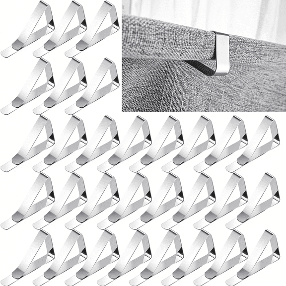 ZHZFKQ 60pcs Tablecloth Clips,Heavy Duty Picnic Table Clips,Stainless Steel Table Cloth Clamps,Table Cloth Holders Ideal for Home Wedding Party Indoor Outdoor Camping Picnic