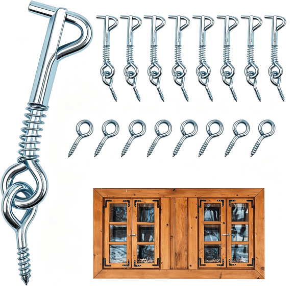 ZHZFKQ 8 Pack Hook and Eye Latch,2" Spring Lock Gate Latch Metal | Window Cabin Hook Eye Latch,Heavy Duty Screen Door Latches Security Catch Locking Hook for Barn Farm Shed Closet Window