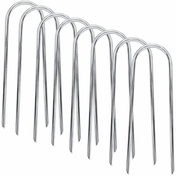 ZHZFKQ 8 Pcs Heavy Duty Trampoline Anchor Kit, Galvanized Steel Wind Stakes for Backyard Safety, Tent, Soccer Goals, and Outdoor Storm Protection