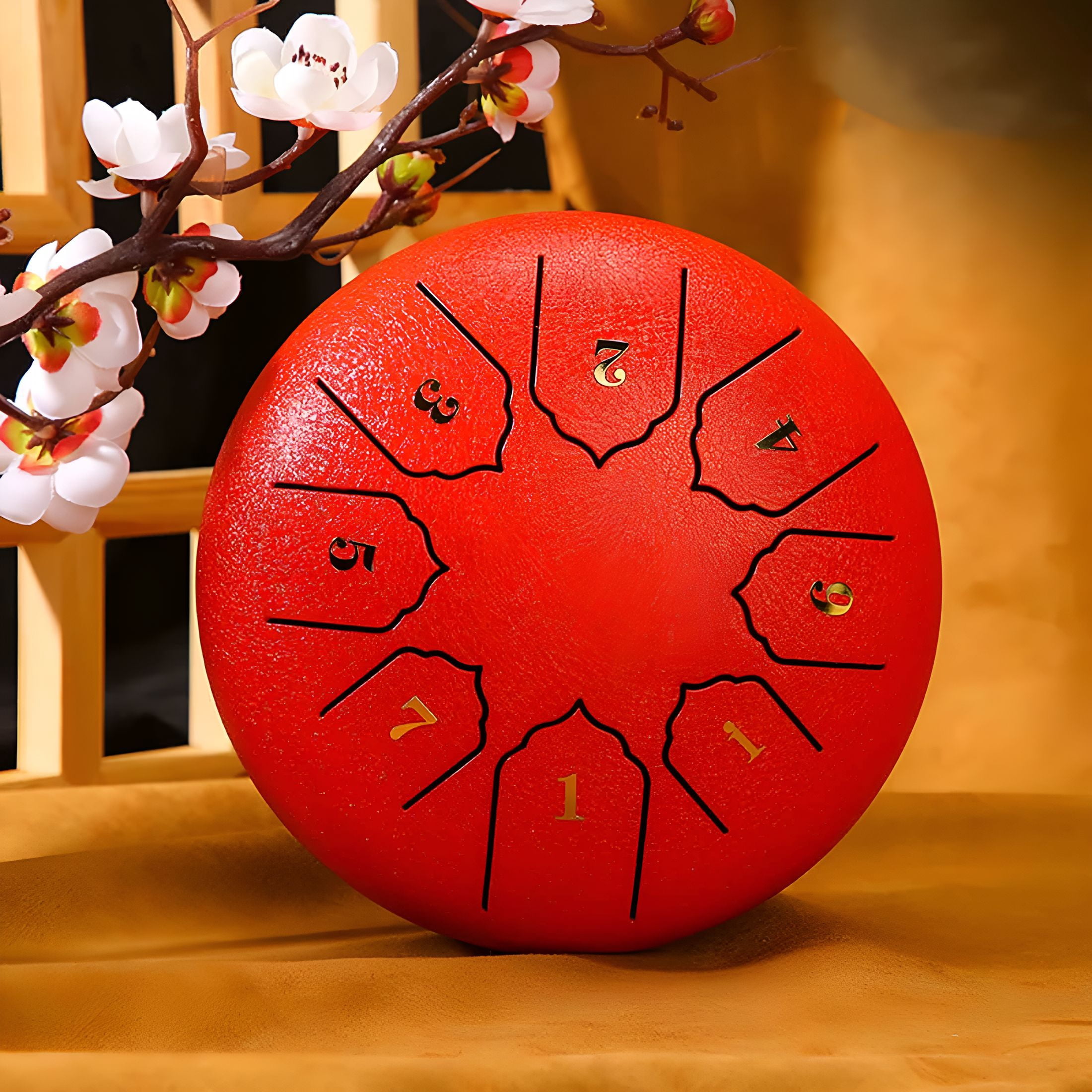 ZHZFKQ 8" Steel Tongue Drum - 6-Tone Handpan Drum for Kids & Adults, Zen Meditation & Sound Healing Instrument with Mallets, Portable 16X16Cm, Perfect for Yoga, Relaxation & Musical Gifts