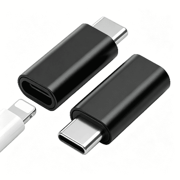 ZHZFKQ Adapter Lightning Female to Usb-C [2Pcs],27W Fast Charging | 480Mbps Data Transfer,Aluminium Alloy,Converter for Iphone\/Ipad,Tablets(Not for Audio\/Otg)-Black