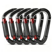 ZHZFKQ Auto Locking Rock Climbing Carabiner Clips,Professional 25Kn 5620 Lbs Heavy Duty Caribeaners for Rappelling Swing Rescue & Gym Etc, Large D-Shaped Carabiners
