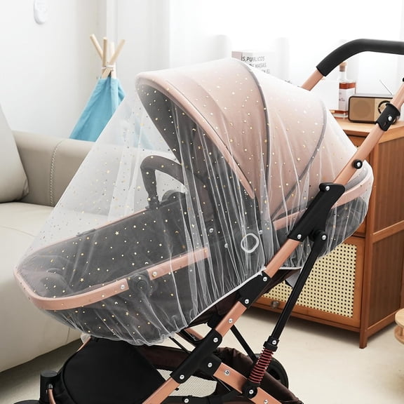 ZHZFKQ Baby Mosquito Net for Stroller, Durable Baby Insect Netting, White Star | Perfect Bug Net for Stroller\/Bassinets\/Cradles\/Playards\/Pack N Plays and Portable Mini Crib