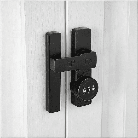 ZHZFKQ Black 180 Degree Barn Door Lock,Mechanical Password Lock 3 Digit Password Keyless,Flip Latch with Combination,Protect Privacy,For Locker,Cabinets,Windows,Sliding Door,Bedroom