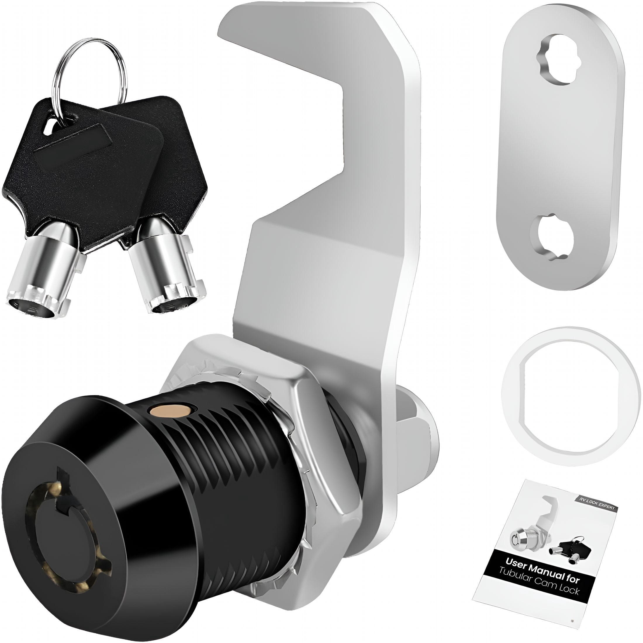 ZHZFKQ Black Toolbox Lock with Keys,Cabinet Locks Keyed Alike,Hook Cam ...