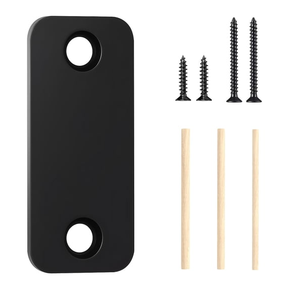 ZHZFKQ Blank Door Hole Cover Plate 1" X 2-1/4",Round Corner Deadbolt Strike Plate|Stainless Steel Filler Plate with Wood Dowel Strips,Durable Door Hole Cover Plate,1 Pack
