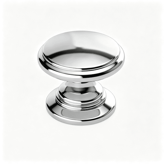 ZHZFKQ Cabinet Knobs, Polished Chrome Dresser Knobs 1-1\/5 Inch 10 Pack Round Kitchen Hardware, Solid Zinc Alloy, Single Hole, Screws Included, Drawer Knob for Cupboard Dresser Bathroom Vanity