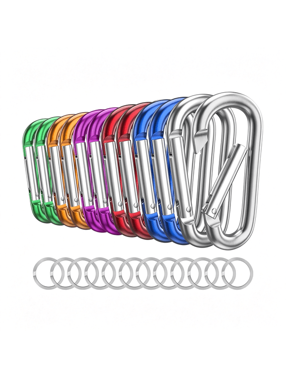Carabiner Keychain Clip -3"Aluminum Carabiner D Ring,Caribeener Clips,Spring Snap Hook for Keychain Clip Caribiner
