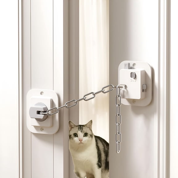 ZHZFKQ Cat Door Latch & Stopper-Adjustable Strap from 1.5" to 10", 1-Pack Door Holder & Prop to Keep Door Open for Cats & Toddler, No Tools Required