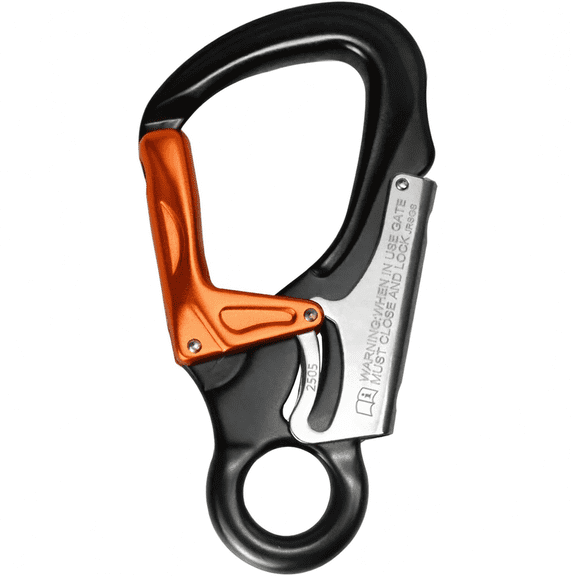 ZHZFKQ Ce 35Kn Aluminum Snap Hook,Heavy Duty Captive Eye Forged Hook,Double-Action Snaphook for Climbing,Rigging,Rappelling,Arborist,Sling,Flipline,Lanyard,Black
