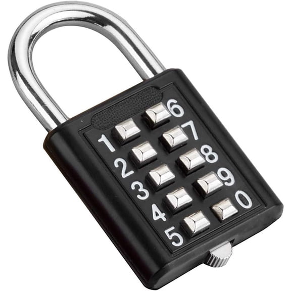 ZHZFKQ Combination Locks 10 Digit Outdoor Waterproof Anti Rust Padlock Keyless Resettable Zinc Alloy for School Gym Locker, Hasp Gate, Fence, Storage, Case, Cabinet, Toolbox