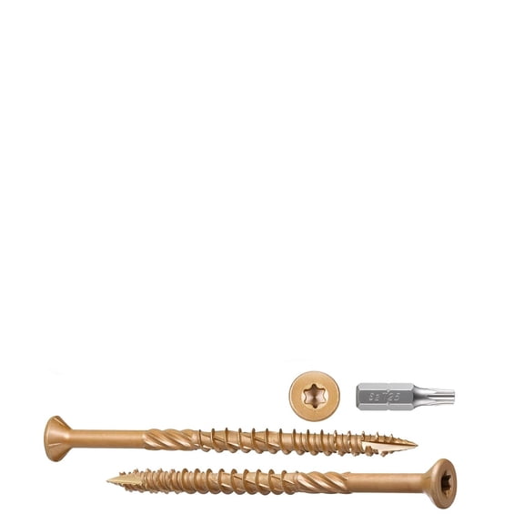 ZHZFKQ Deck Screws #10 X 3",58 Pcs Wood Screws Torx Drive Head for Outdoor Decking Wood Fence,Exterior Epoxy Coated Brown Finish Wood Screws