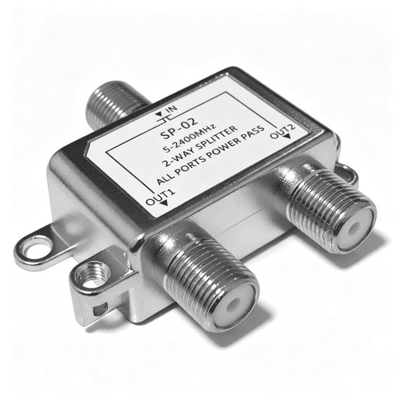 ZHZFKQ Digital 2-Way Moca Coaxial Splitter,5-2400Mhz Rg6 Compatible Bi-Directional Cable Splitter for Cable Tv,Internet,And Antenna