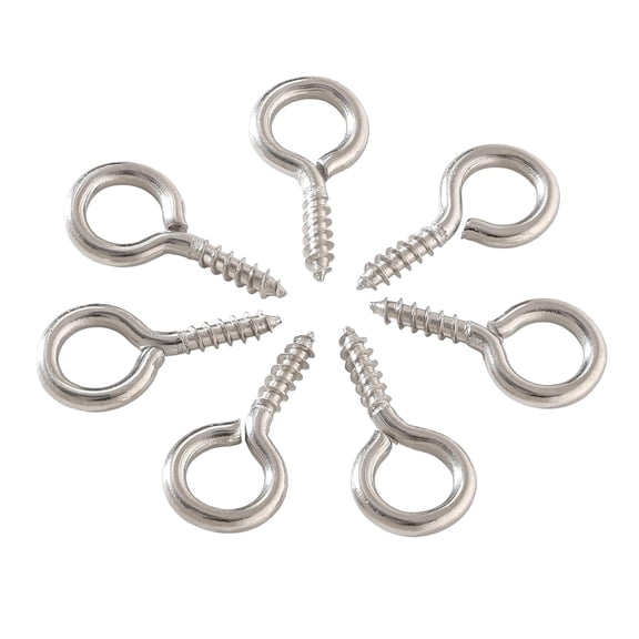 ZHZFKQ Eye Screws 100Pcs 1",Heavy Duty Screw Eye Hooks,Self Tapping Eye Bolts for Wood,Eyelet Screws for Diy Arts & Crafts Project,Indoor & Outdoor for Hanging Artwork